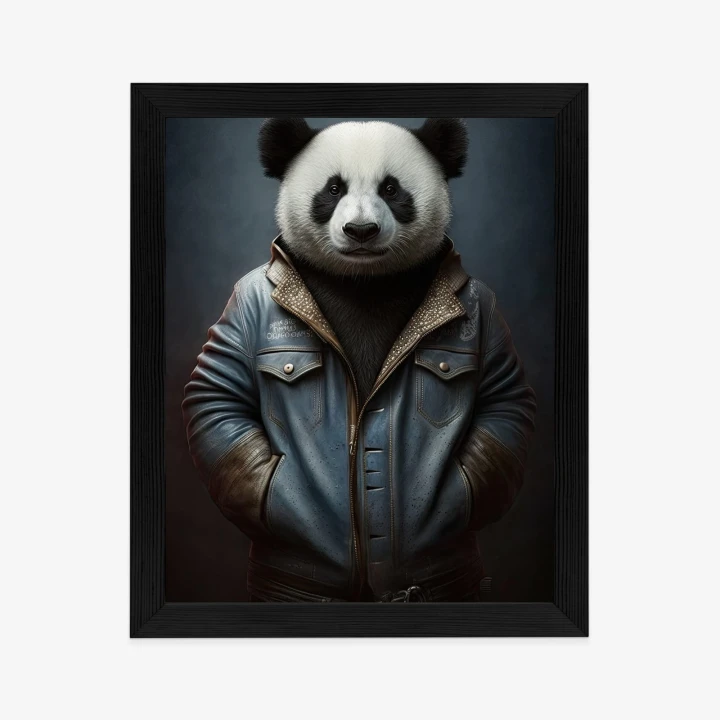 Plakat Miś Panda Ubrany W Dżinsową Kurtkę