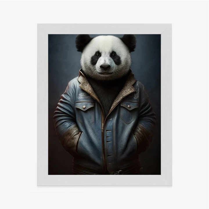 Plakat Miś Panda Ubrany W Dżinsową Kurtkę