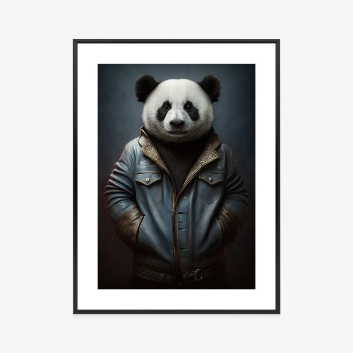 Plakat Miś Panda Ubrany W Dżinsową Kurtkę