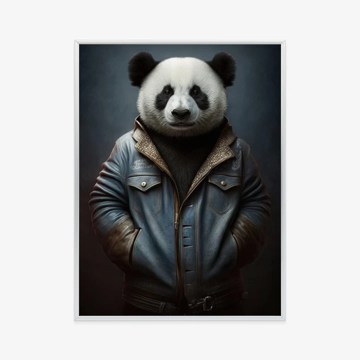Plakat Miś Panda Ubrany W Dżinsową Kurtkę
