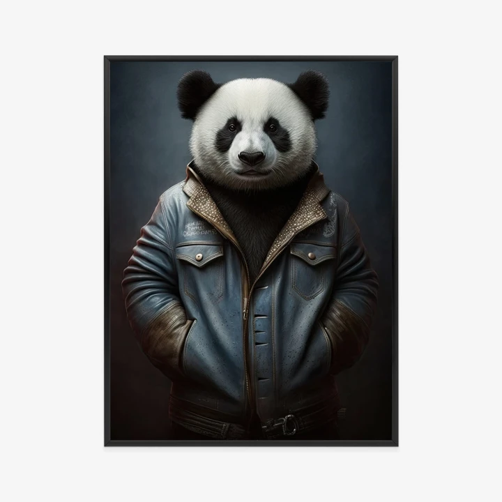 Plakat Miś Panda Ubrany W Dżinsową Kurtkę