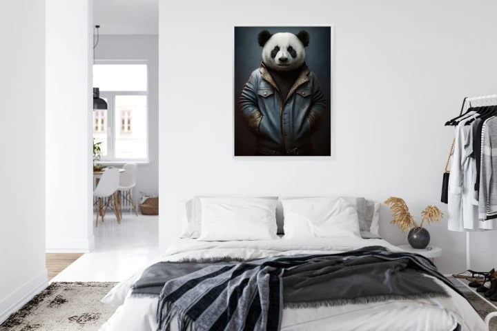 Plakat Miś Panda Ubrany W Dżinsową Kurtkę