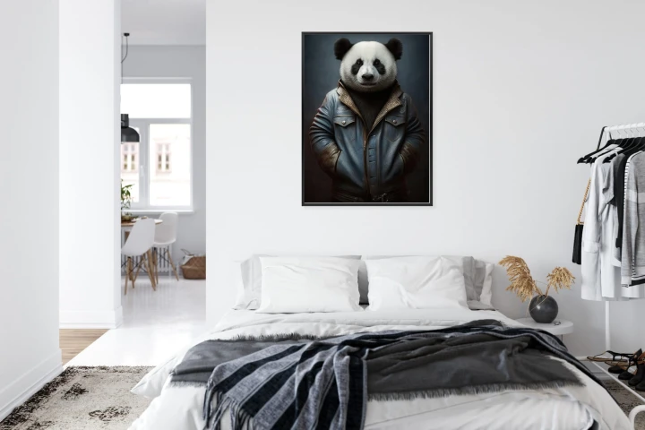 Plakat Miś Panda Ubrany W Dżinsową Kurtkę