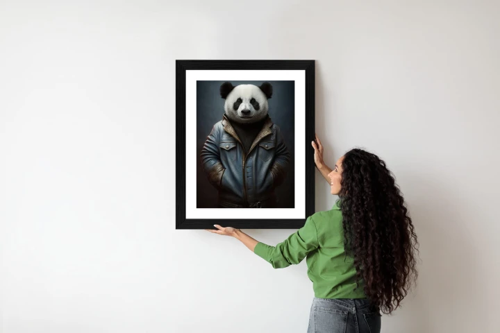 Plakat Miś Panda Ubrany W Dżinsową Kurtkę