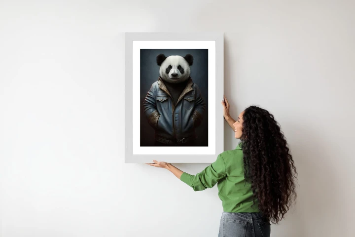 Plakat Miś Panda Ubrany W Dżinsową Kurtkę