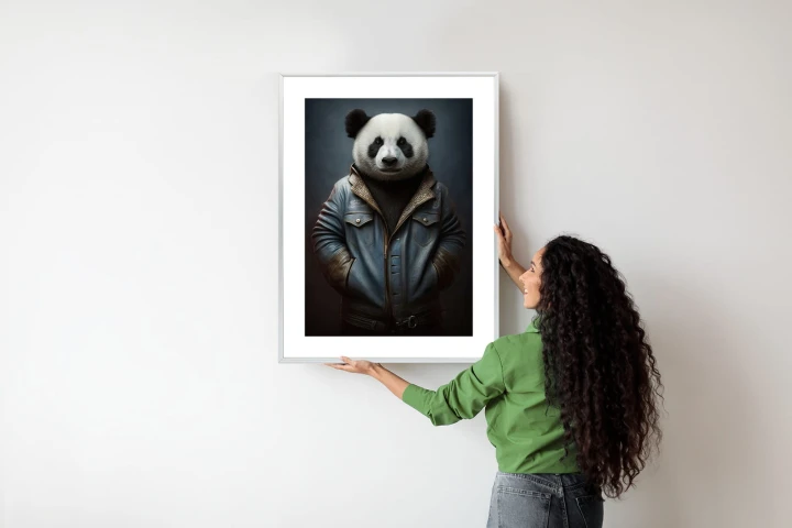 Plakat Miś Panda Ubrany W Dżinsową Kurtkę