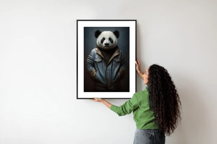 Plakat Miś Panda Ubrany W Dżinsową Kurtkę