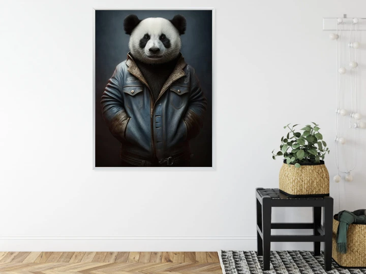 Plakat Miś Panda Ubrany W Dżinsową Kurtkę