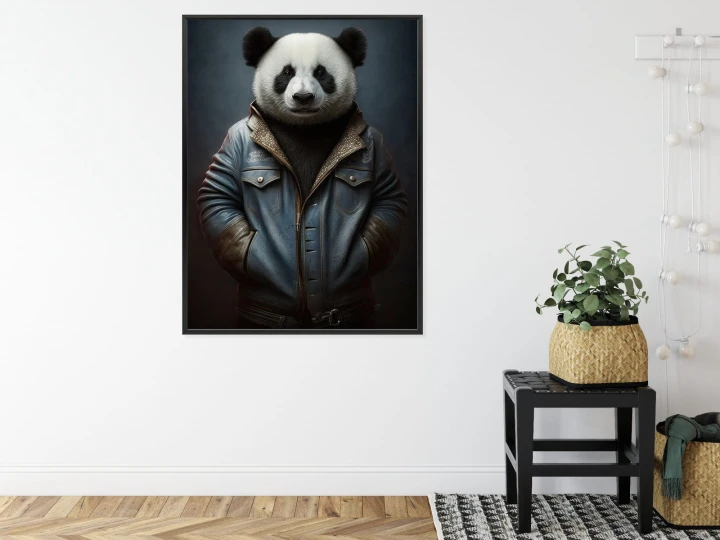 Plakat Miś Panda Ubrany W Dżinsową Kurtkę