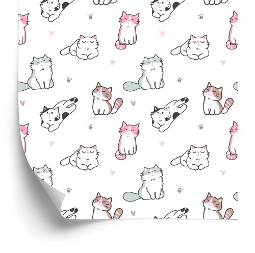 Tapeta Dla Dzieci - Kotki Jak Z Kreskówki