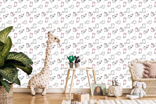 Tapeta Dla Dzieci - Kotki Jak Z Kreskówki