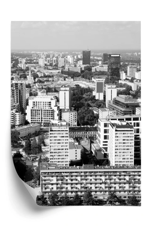 Plakat Czarno Biała Warszawa Z Lotu Ptaka
