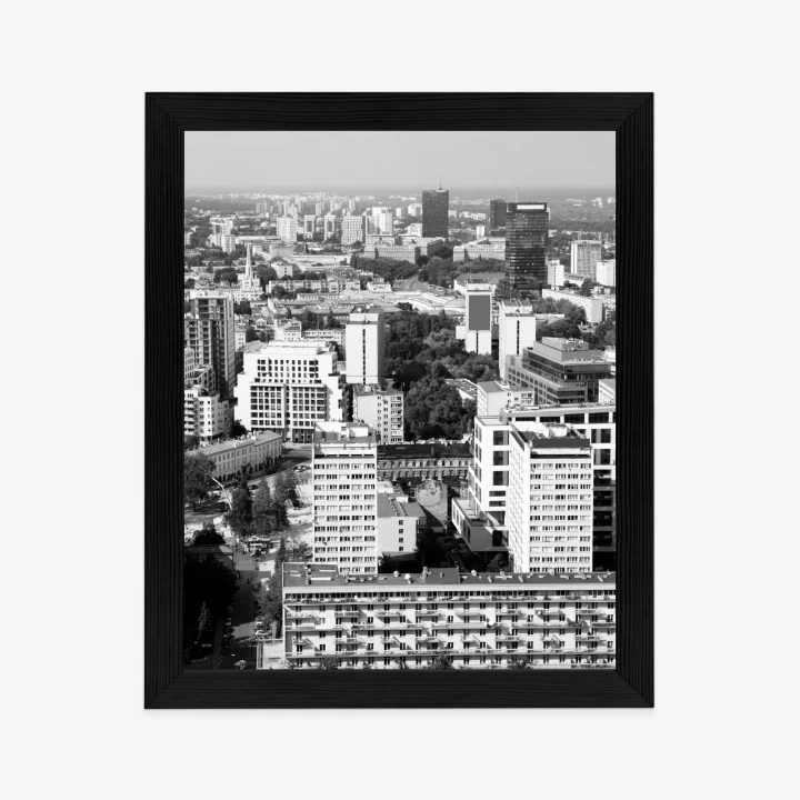 Plakat Czarno Biała Warszawa Z Lotu Ptaka