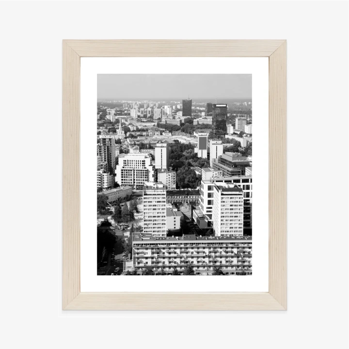 Plakat Czarno Biała Warszawa Z Lotu Ptaka