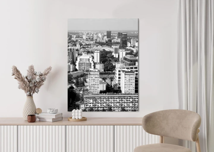 Plakat Czarno Biała Warszawa Z Lotu Ptaka