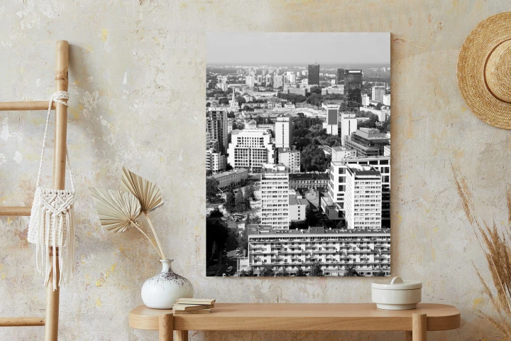 Plakat Czarno Biała Warszawa Z Lotu Ptaka