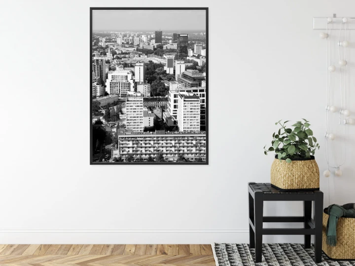 Plakat Czarno Biała Warszawa Z Lotu Ptaka