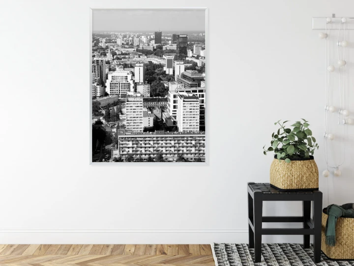 Plakat Czarno Biała Warszawa Z Lotu Ptaka