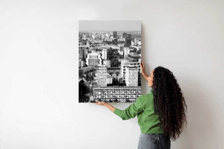 Plakat Czarno Biała Warszawa Z Lotu Ptaka