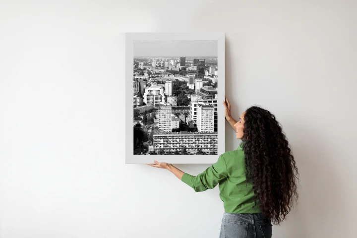 Plakat Czarno Biała Warszawa Z Lotu Ptaka