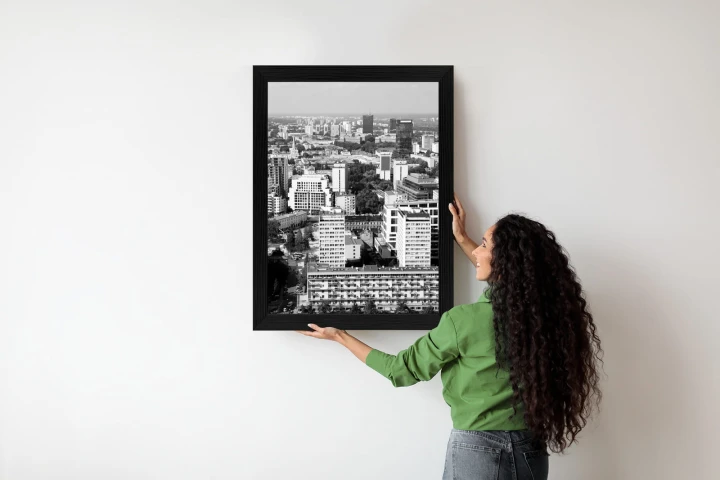 Plakat Czarno Biała Warszawa Z Lotu Ptaka