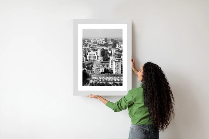 Plakat Czarno Biała Warszawa Z Lotu Ptaka