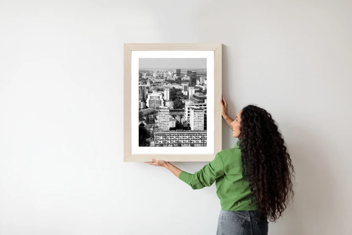 Plakat Czarno Biała Warszawa Z Lotu Ptaka