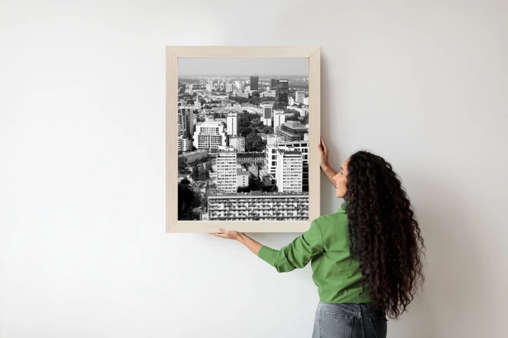 Plakat Czarno Biała Warszawa Z Lotu Ptaka