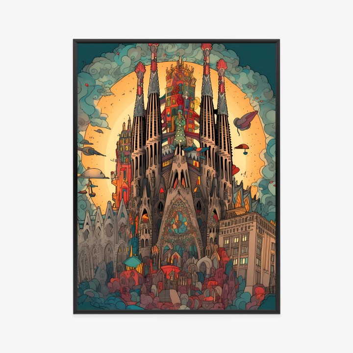 Plakat Abstrakcyjna Koncepcja Kościoła Sagrada Familia