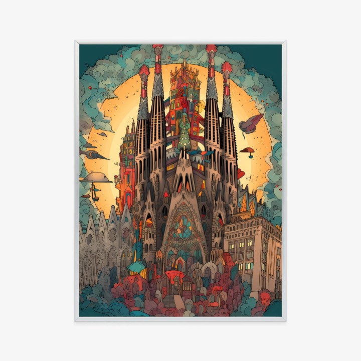 Plakat Abstrakcyjna Koncepcja Kościoła Sagrada Familia