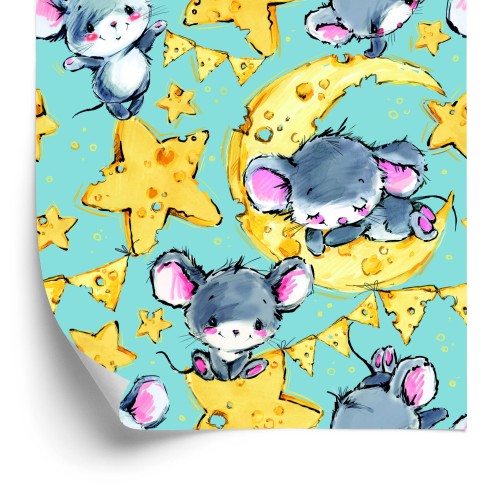 Tapeta W Myszki Zwierzęta Gwiazdy, Pokój Chłopca