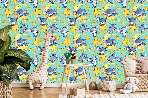 Tapeta W Myszki Zwierzęta Gwiazdy, Pokój Chłopca