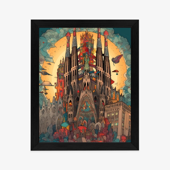 Plakat Abstrakcyjna Koncepcja Kościoła Sagrada Familia