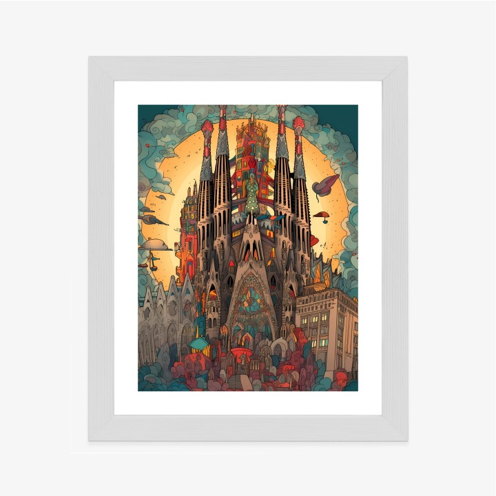 Plakat Abstrakcyjna Koncepcja Kościoła Sagrada Familia