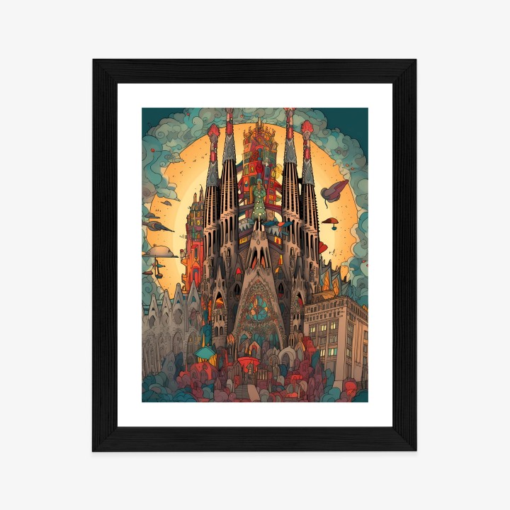 Plakat Abstrakcyjna Koncepcja Kościoła Sagrada Familia