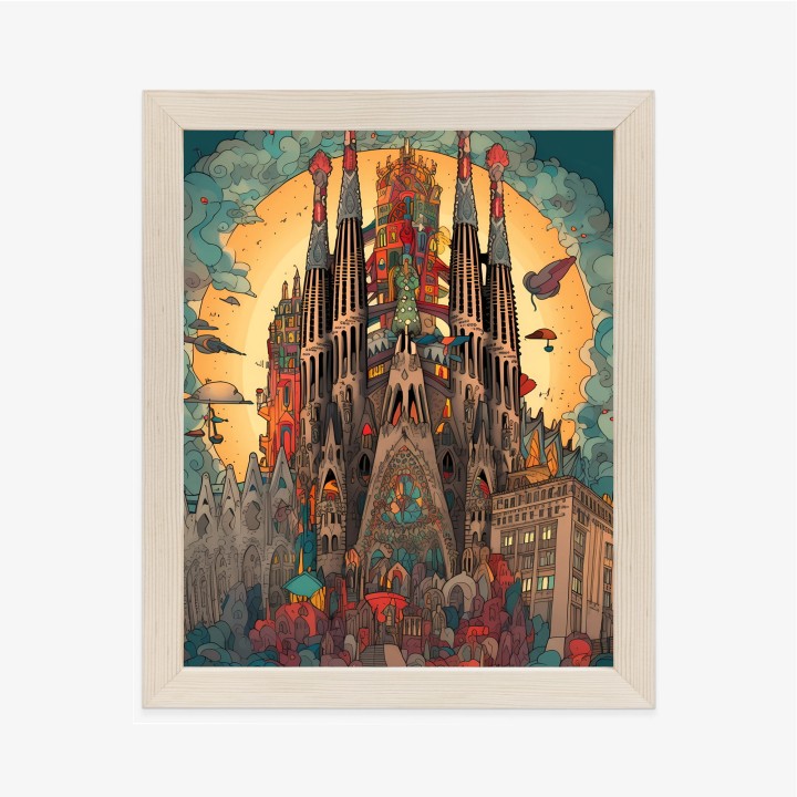Plakat Abstrakcyjna Koncepcja Kościoła Sagrada Familia