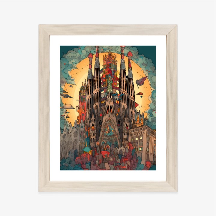 Plakat Abstrakcyjna Koncepcja Kościoła Sagrada Familia