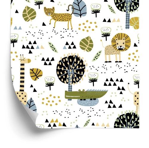 Tapeta Lwy, Drzewa, Liście, Kropki, Pokój Chłopca