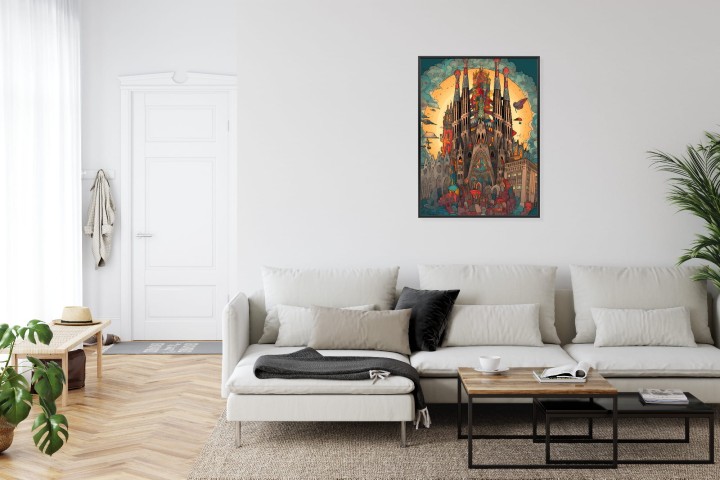Plakat Abstrakcyjna Koncepcja Kościoła Sagrada Familia