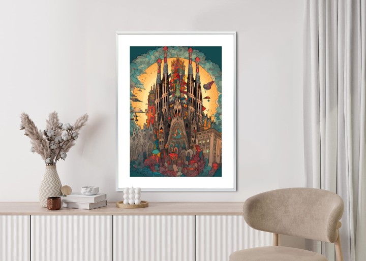 Plakat Abstrakcyjna Koncepcja Kościoła Sagrada Familia