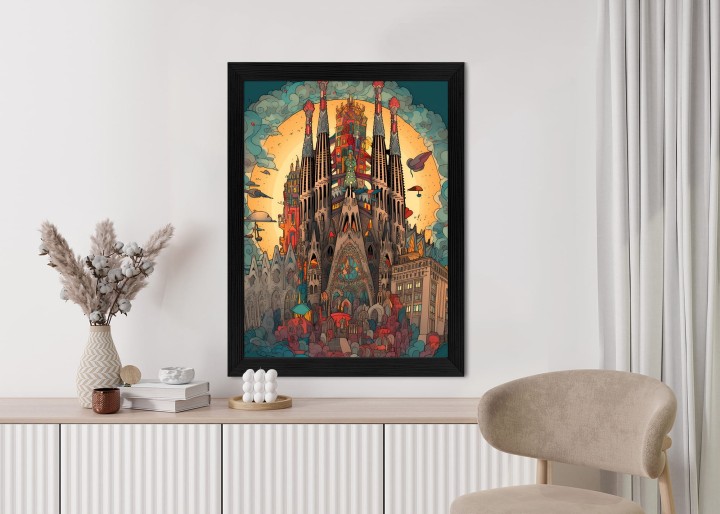Plakat Abstrakcyjna Koncepcja Kościoła Sagrada Familia