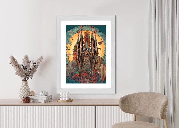 Plakat Abstrakcyjna Koncepcja Kościoła Sagrada Familia