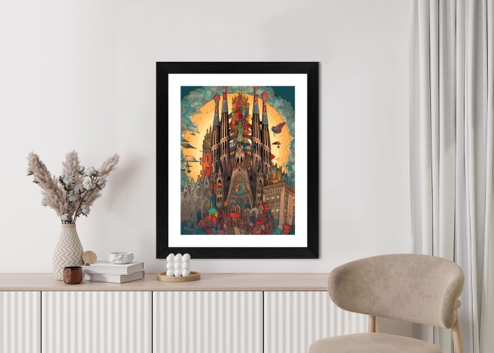 Plakat Abstrakcyjna Koncepcja Kościoła Sagrada Familia