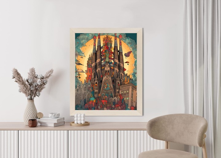 Plakat Abstrakcyjna Koncepcja Kościoła Sagrada Familia