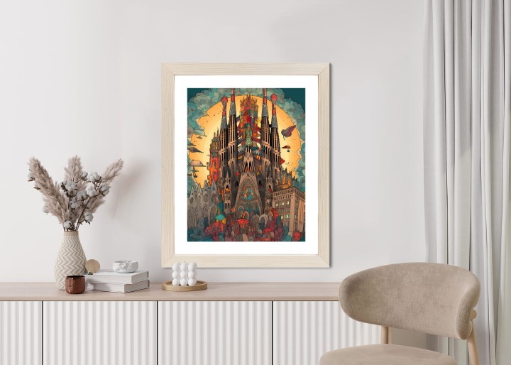 Plakat Abstrakcyjna Koncepcja Kościoła Sagrada Familia