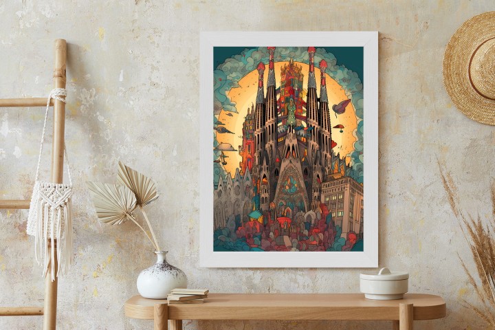 Plakat Abstrakcyjna Koncepcja Kościoła Sagrada Familia