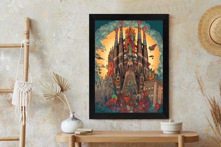 Plakat Abstrakcyjna Koncepcja Kościoła Sagrada Familia