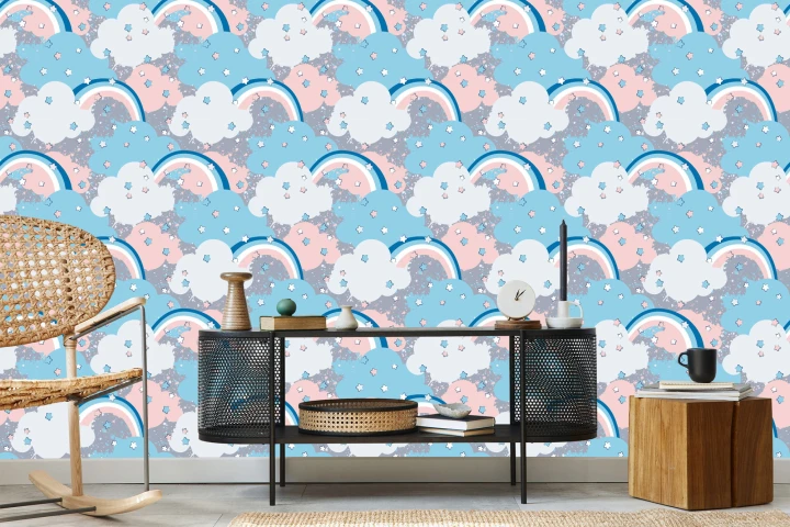 Tapeta Tęcza Z Chmurami