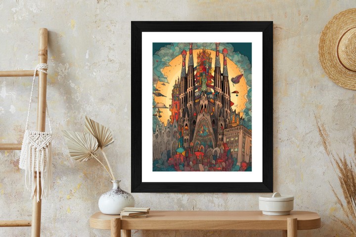 Plakat Abstrakcyjna Koncepcja Kościoła Sagrada Familia