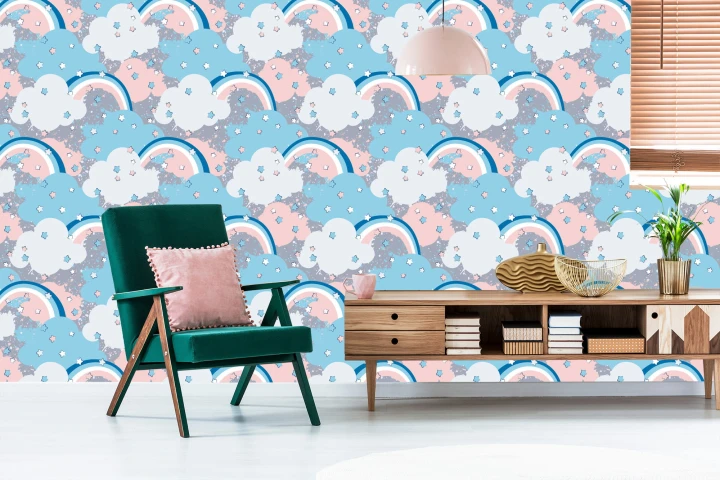 Tapeta Tęcza Z Chmurami